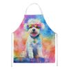 Bichon Frise Hippie Dawg Apron Cooking Kitchen Server Baking Crafts Gardening for Adult Women Men, Unisex, Large, Multicolor