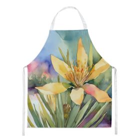 New Mexico Yucca Flower in Watercolor Apron Cooking Kitchen Server Baking Crafts Gardening for Adult Women Men, Unisex, Large, Multicolor