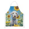 Bedlington Terrier in Sunflowers Apron Cooking Kitchen Server Baking Crafts Gardening for Adult Women Men, Unisex, Large, Multicolor