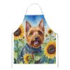 Australian Terrier in Sunflowers Apron Cooking Kitchen Server Baking Crafts Gardening for Adult Women Men, Unisex, Large, Multicolor