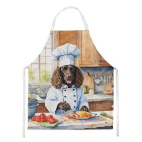 American Water Spaniel The Chef Apron Cooking Kitchen Server Baking Crafts Gardening for Adult Women Men, Unisex, Large, Multicolor