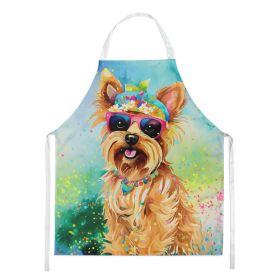 Yorkshire Terrier Hippie Dawg Apron Cooking Kitchen Server Baking Crafts Gardening for Adult Women Men, Unisex, Large, Multicolor