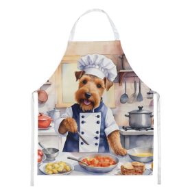 Welsh Terrier The Chef Apron Cooking Kitchen Server Baking Crafts Gardening for Adult Women Men, Unisex, Large, Multicolor