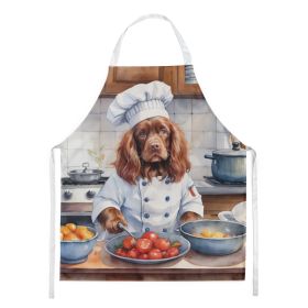 Sussex Spaniel The Chef Apron Cooking Kitchen Server Baking Crafts Gardening for Adult Women Men, Unisex, Large, Multicolor