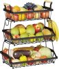 3 Tier Fruit Basket Bowl Farmhouse with Side hooks for Kitchen Countertop