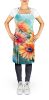 Gerbera Daisies in Watercolor Apron Cooking Kitchen Server Baking Crafts Gardening for Adult Women Men, Unisex, Large, Multicolor