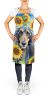 Afghan Hound in Sunflowers Apron Cooking Kitchen Server Baking Crafts Gardening for Adult Women Men, Unisex, Large, Multicolor