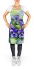 Rhode Island Violets in Watercolor Apron Cooking Kitchen Server Baking Crafts Gardening for Adult Women Men, Unisex, Large, Multicolor