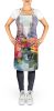 New York Roses in Watercolor Apron Cooking Kitchen Server Baking Crafts Gardening for Adult Women Men, Unisex, Large, Multicolor