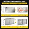 VEVOR BBQ Access Door 39W x 26H Inch, Double BBQ Door Stainless Steel, Outdoor Kitchen Doors for BBQ Island, Grill Station, Outside Cabinet