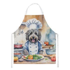 Bergamasco Sheepdog The Chef Apron Cooking Kitchen Server Baking Crafts Gardening for Adult Women Men, Unisex, Large, Multicolor (Default: Default)