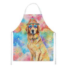 Golden Retriever Hippie Dawg Apron Cooking Kitchen Server Baking Crafts Gardening for Adult Women Men, Unisex, Large, Multicolor (Default: Default)