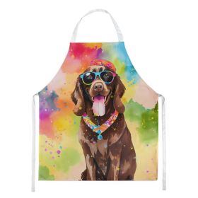 Chocolate Labrador Hippie Dawg Apron Cooking Kitchen Server Baking Crafts Gardening for Adult Women Men, Unisex, Large, Multicolor (Default: Default)