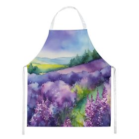 New Hampshire Purple Lilac in Watercolor Apron Cooking Kitchen Server Baking Crafts Gardening for Adult Women Men, Unisex, Large, Multicolor (Default: Default)