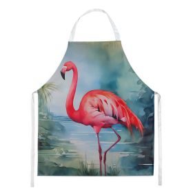 Flamingo Apron Cooking Kitchen Server Baking Crafts Gardening for Adult Women Men, Unisex, Large, Multicolor (Default: Default)