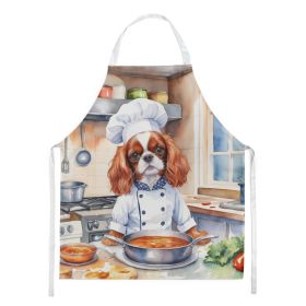 Cavalier Spaniel The Chef Apron Cooking Kitchen Server Baking Crafts Gardening for Adult Women Men, Unisex, Large, Multicolor (Default: Default)