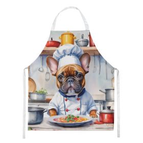 French Bulldog The Chef Apron Cooking Kitchen Server Baking Crafts Gardening for Adult Women Men, Unisex, Large, Multicolor (Default: Default)