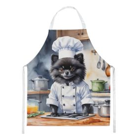 Pomeranian The Chef Apron Cooking Kitchen Server Baking Crafts Gardening for Adult Women Men, Unisex, Large, Multicolor (Default: Default)