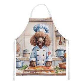 Chocolate Poodle The Chef Apron Cooking Kitchen Server Baking Crafts Gardening for Adult Women Men, Unisex, Large, Multicolor (Default: Default)