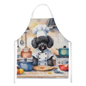 Black Poodle The Chef Apron Cooking Kitchen Server Baking Crafts Gardening for Adult Women Men, Unisex, Large, Multicolor (Default: Default)